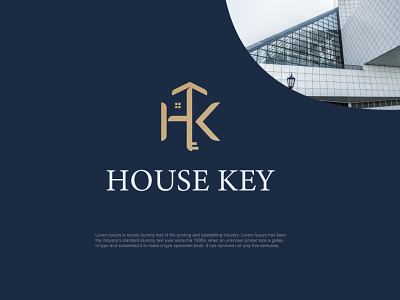 HOUSE KEY REAL ESTATE LOGO brand identity building home letter logo design logomark logotype minimal modern logo monogram property real estate website