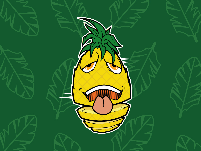 Pineapple Express cartoon character fruit hawaii illustration pineapple tropical vape vector