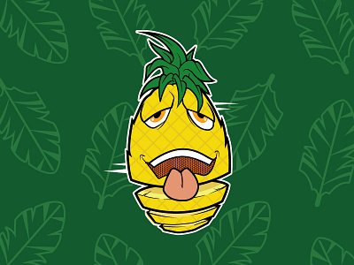 Pineapple Express cartoon character fruit hawaii illustration pineapple tropical vape vector