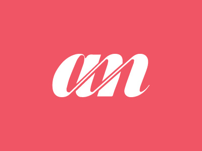 A M a am letters logo m negative space serif simple type