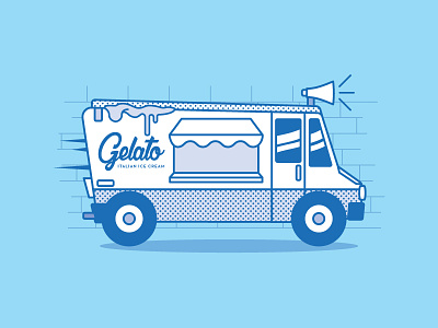 Ice Cream Truck cream dot gelato ice cream illustration truck