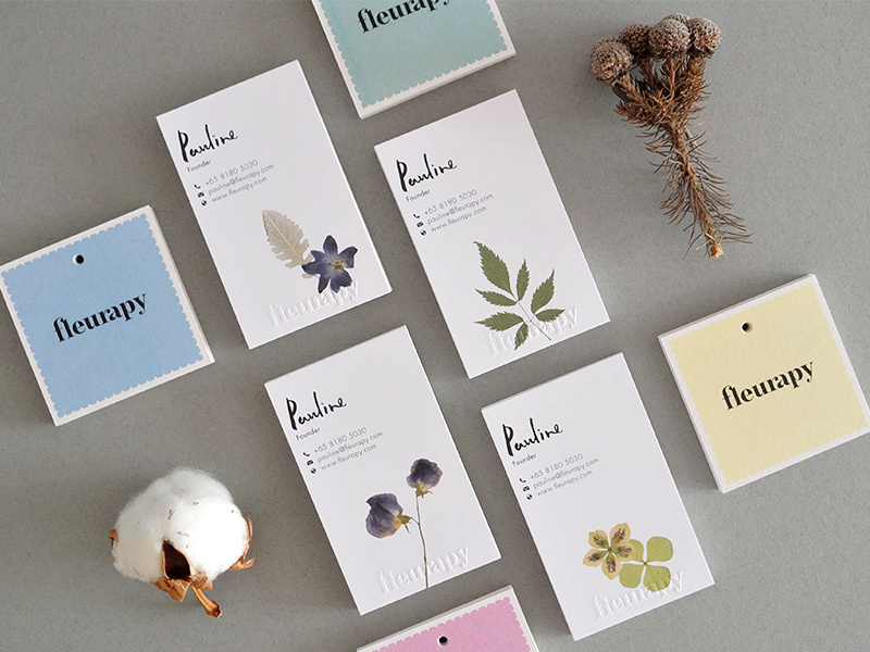 Fleurapy print emboss fresh pastel flowers branding identity logo