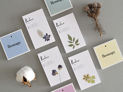 Fleurapy branding emboss flowers fresh identity logo pastel print