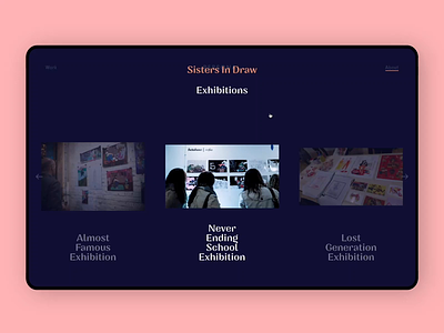SistersInDraw - Exhibition Page design illustration interface landing page transitions ui ui design ux web