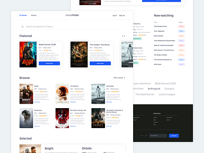 MovieFinder design finder layout movie shows