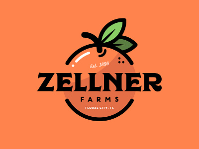 Zellner Farms badge branding clean farm logo logo badge orange patch design retro stylized thick lines vintage