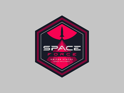 Space Force Badge Design astronaut badge geometric mars rocket seal space space force thick lines type typography usa