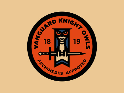 Knight Owls - Badge badge badge design badge hunting badge logo branding geometric highschool illustration library logo logo design owl logo owls reading seal thick lines vector