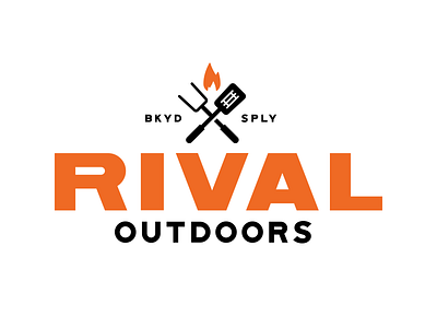 Rival Outdoors backyard bold branding clean cookout fire grill grilling icon lawn logo logodesign logomark outdoor yard