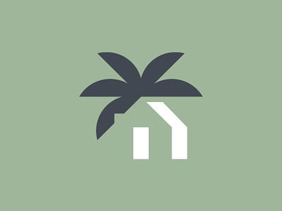 Paradise Palms branding geometric logomark minimal negative space palm palm leaves palm logo palm tree palm tree logo palmtree tree logo
