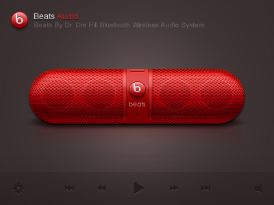 Beats Audio app application audio beats icon ios iphone logo paco player red sound ui