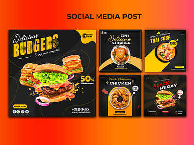 Social media food post design. design food food post graphic design illustration instagram post logo poster restaurant post social media post vector