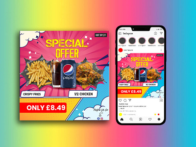 Special offer. Special chicken, french fry and pepsi combo offer
