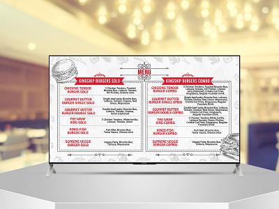 Digital menu card or TV Screen design