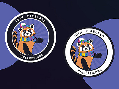 Fred invites you to Pixelfed fediverse mascot panda pixelfed sticker