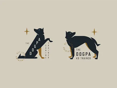 The DogPa branding canine dog dog logo dog training flat design geometric husky silhouette wolf