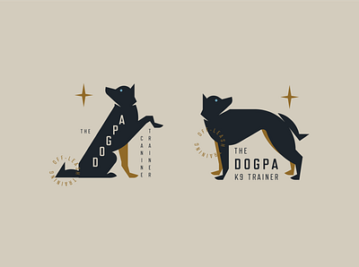 The DogPa branding canine dog dog logo dog training flat design geometric husky silhouette wolf