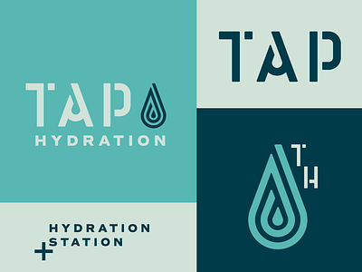 Tap Hydration branding drip drop health hydration iv therapy logotype ocean water wellness