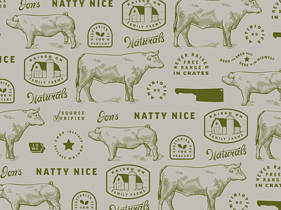 Jon's Naturals 1900s antique badge branding butcher country cow farm pig ranch vintage