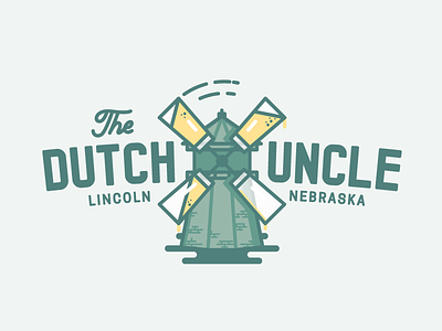 The Dutch Uncle bar beer drink dutch linework logo logotype windmill