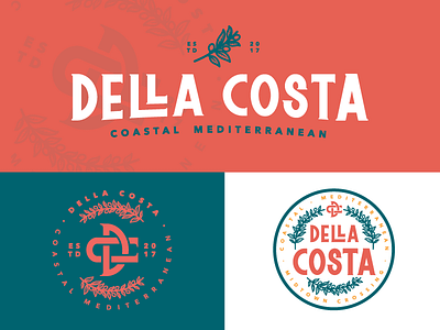 Della Costa coastal italian letter linework logo logotype mediterranean monogram seaside type typography