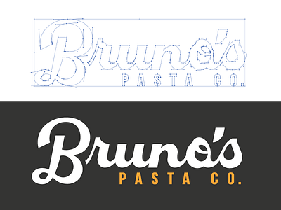 Bruno's Pasta Co. italian letter logo logotype type typography