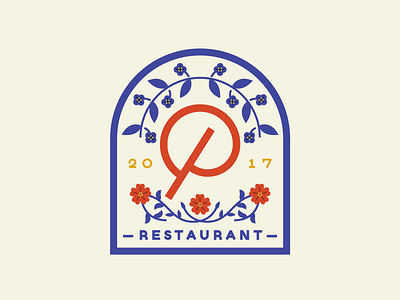 Primrose badge flowers logo restaurant restaurant logo typography vintage