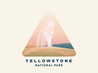 Yellowstone National Park badge gradient illustration national park old faithful texture vintage yellowstone