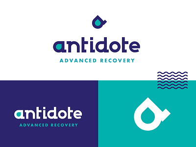 Antidote branding icon iv therapy lettering logo logo design logotype water