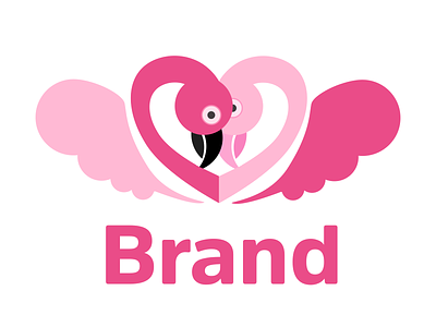 Flamingo Love brand brandig clean design design of the day flamingo flatdesign icon icon a day illustration love vector