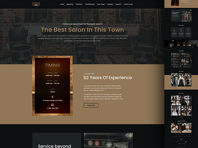 Salon Web Page Design adobexd barber barbershop best webinar landing pages clean company creative dribbble flatdesign hair salon inspiration landing page design mens hair salon modern service startup ui ux webdesign xd