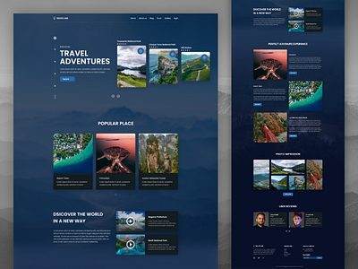 Travel landing page adobexd clean creative dribbble flatdesign homepage landing page landingpage modern tourism travel agency travel guide travel landing page travel service traveling ui uiux ux vacation website