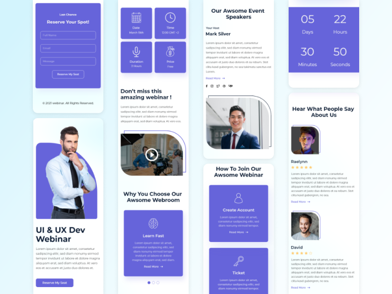 Webinar Landing page mobile view by Sk ibrahim on Dribbble