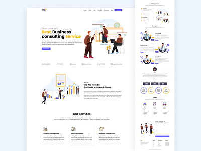 Business consulting landing page agency clean company creative designinspiration designuiux dribbble enterpreneur flatdesign homepagedesign landingpage modern projects service startup ui uitrends ux webdesign website