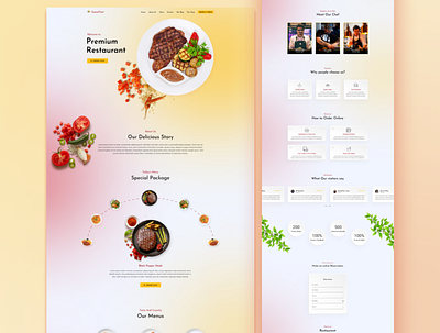 Restaurant & food delivery service Landing Page use Neumorphism clean creative design designuiux dribbble flatdesign food delivery food service fooddeliverypage fooddeliveryservice landingpage modern neumorphism restaurant restaurantbranding restaurantlandingpage service ui ux website