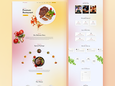 Restaurant & food delivery service Landing Page use Neumorphism clean creative design designuiux dribbble flatdesign food delivery food service fooddeliverypage fooddeliveryservice landingpage modern neumorphism restaurant restaurantbranding restaurantlandingpage service ui ux website