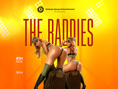 The Baddies branding club flyer design graphic design illustration party photoshop vector