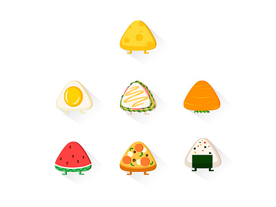 Mike · 麦可 (Food) button design eat emotion face food icon illustration web yellow