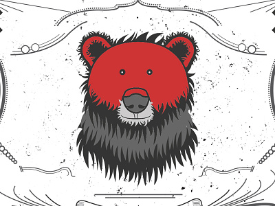 Red Bear animal bear character ears fur nose