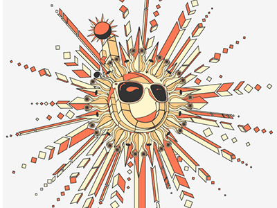 Blazing Mandala beam burst circle fire geometric mandala particles shades smile sun sunglasses yellow