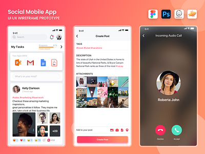 Social Mobile Application - UI UX Project android app android app design app information architecture ios app design ios design mobile app mobile ui ui ux