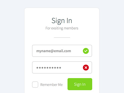 Sign In Form app button clean flat form icon sketch ui ux web