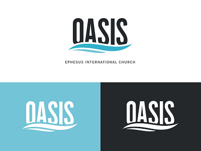 Oasis Logo Design blue brand design branding fresh logo oasis water waves