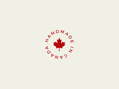 Handmade In Canada badge brand branding canada circle clean logo red stamp