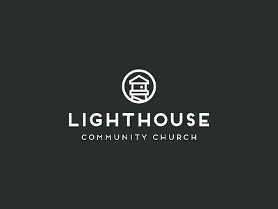 Lighthouse community church logo brand church community lighthouse logo monotone