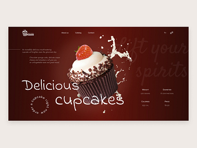 Main screen cake shop bakery cake design landing mainscreen muffin shop typography ui ux webdesign