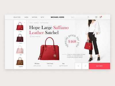 Redesign of the product card Michael Kors design ecommerce onlinestore productcard redesign shop store ui ux website