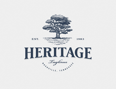 Heritage old tree logo vintage logovintage natural nature old tree