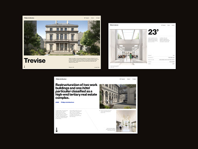 Architecture website exploration app clean design designer freelance meneur paris thadde ui ux