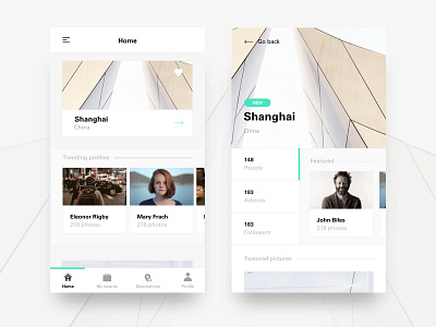 City social app app board card daily experience interface meneur mobile sketch social ui